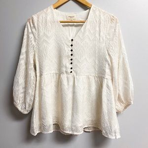 White Blouse with Gold Details